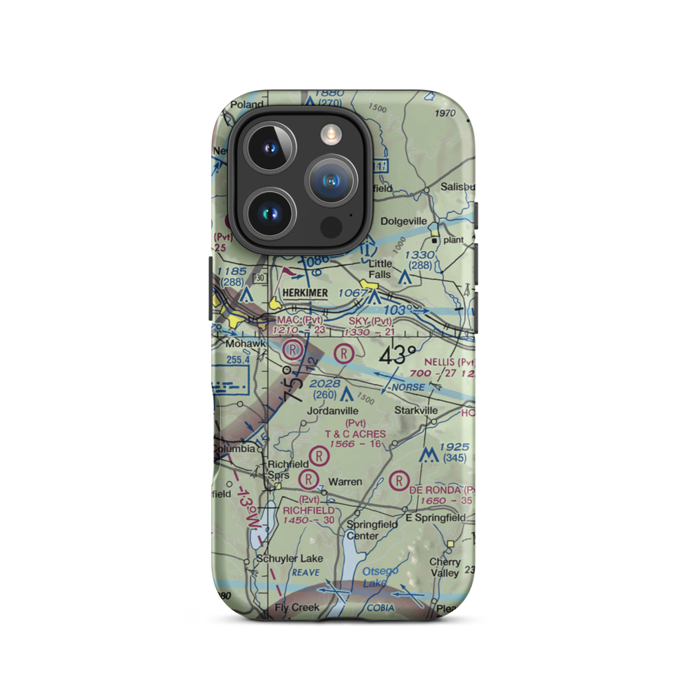 Sky-Ranch Airport (NY26) VFR Sectional  Tough iPhone Case iPhone 16 Pro model shown