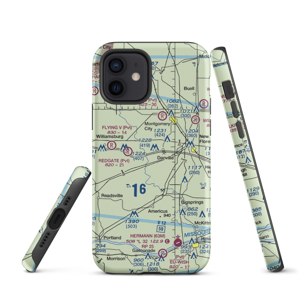 Sky-Vu Airport (MO45) VFR Sectional  Tough iPhone Case iPhone 12 model shown