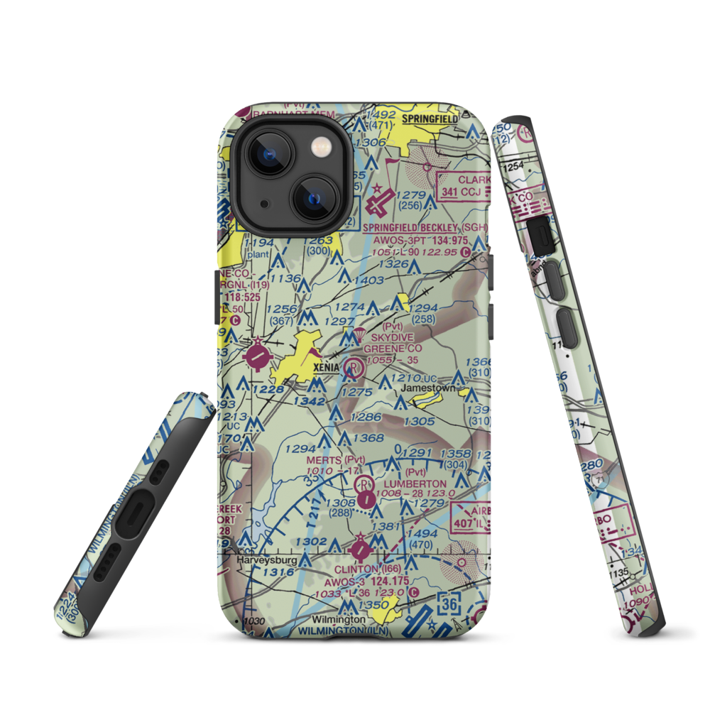 Skydive Greene County Inc Airport (7OA7) VFR Sectional  Tough iPhone Case iPhone 13 model shown