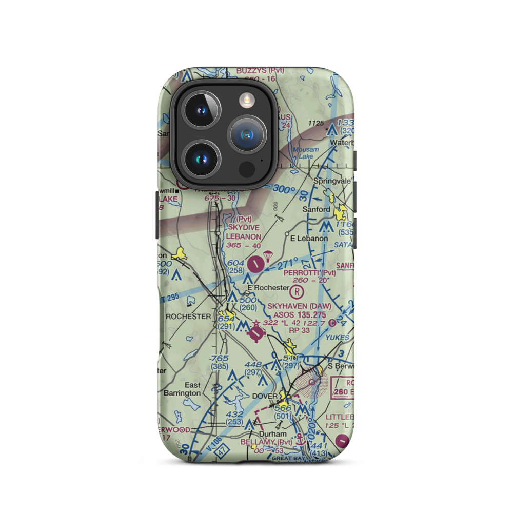 Skydive Lebanon Airport (ME64) VFR Sectional  Tough iPhone Case iPhone 16 Pro model shown