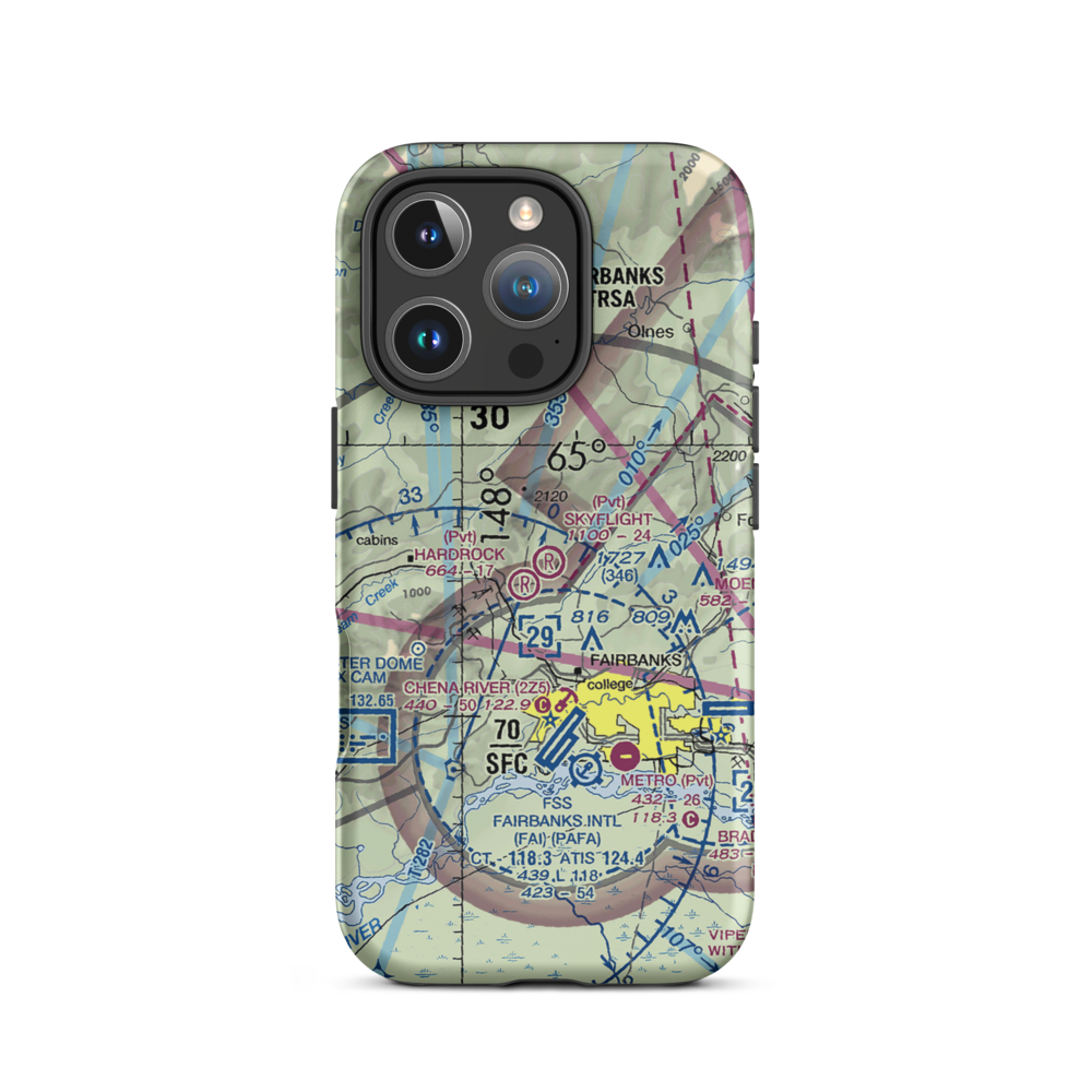 Skyflight Airport (25AA) VFR Sectional  Tough iPhone Case iPhone 16 Pro model shown