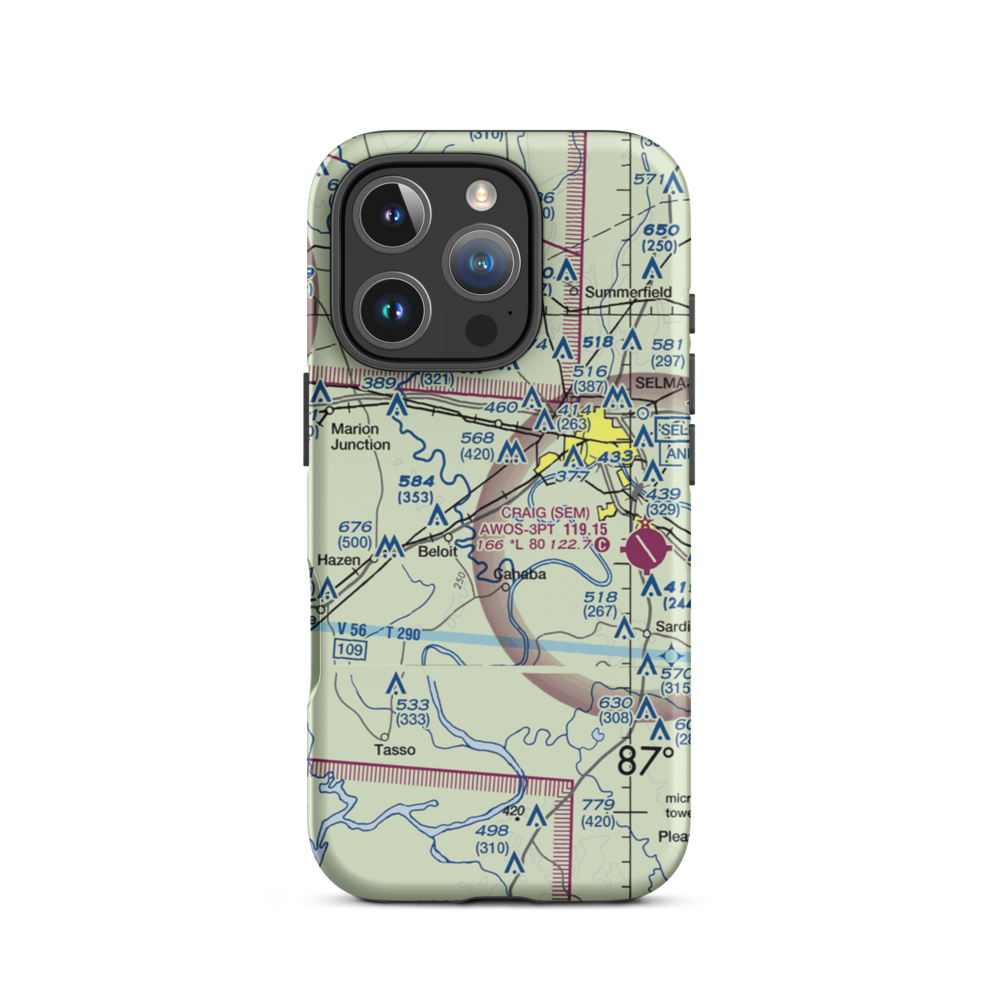 Skyharbor Airport (S63) VFR Sectional  Tough iPhone Case iPhone 16 Pro model shown