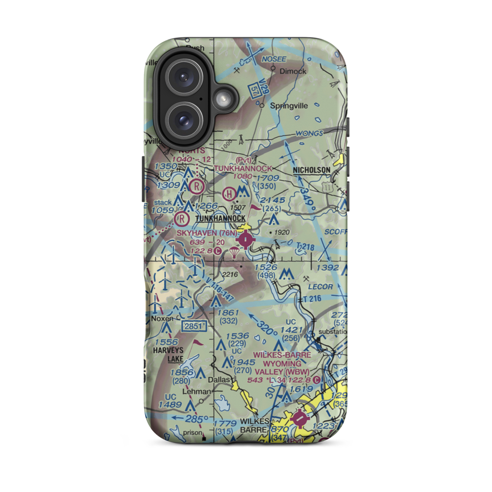 Skyhaven Airport (76N) VFR Sectional  Tough iPhone Case iPhone 16 Plus model shown