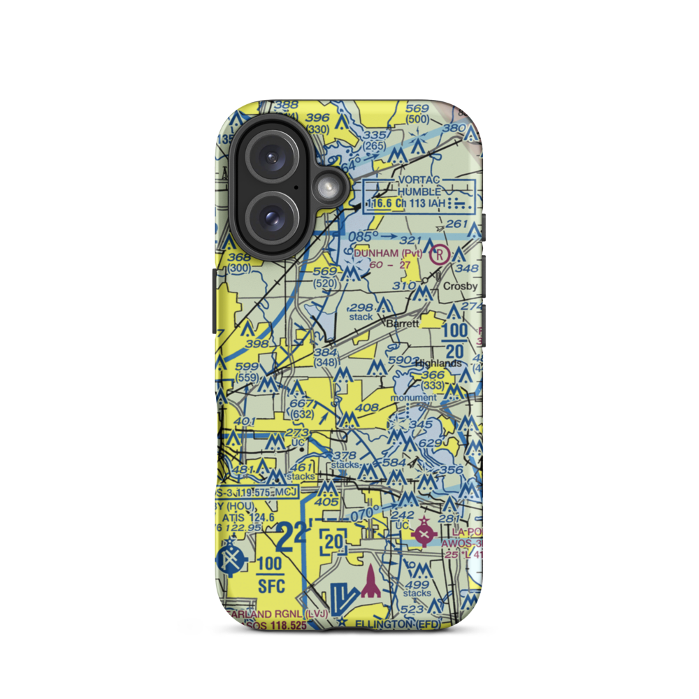 Skyhaven Airport (8TX7) VFR Sectional  Tough iPhone Case iPhone 16 model shown