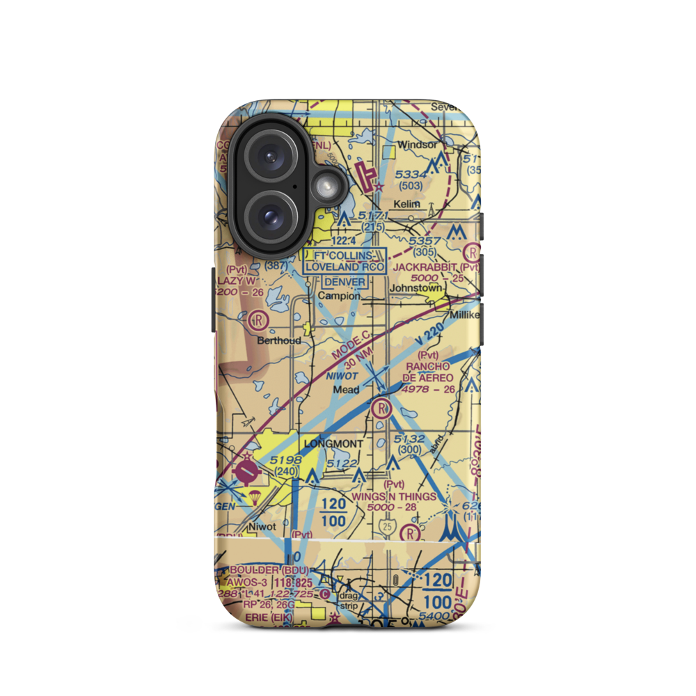 Skylane Ranch Airport (17CO) VFR Sectional  Tough iPhone Case iPhone 16 model shown