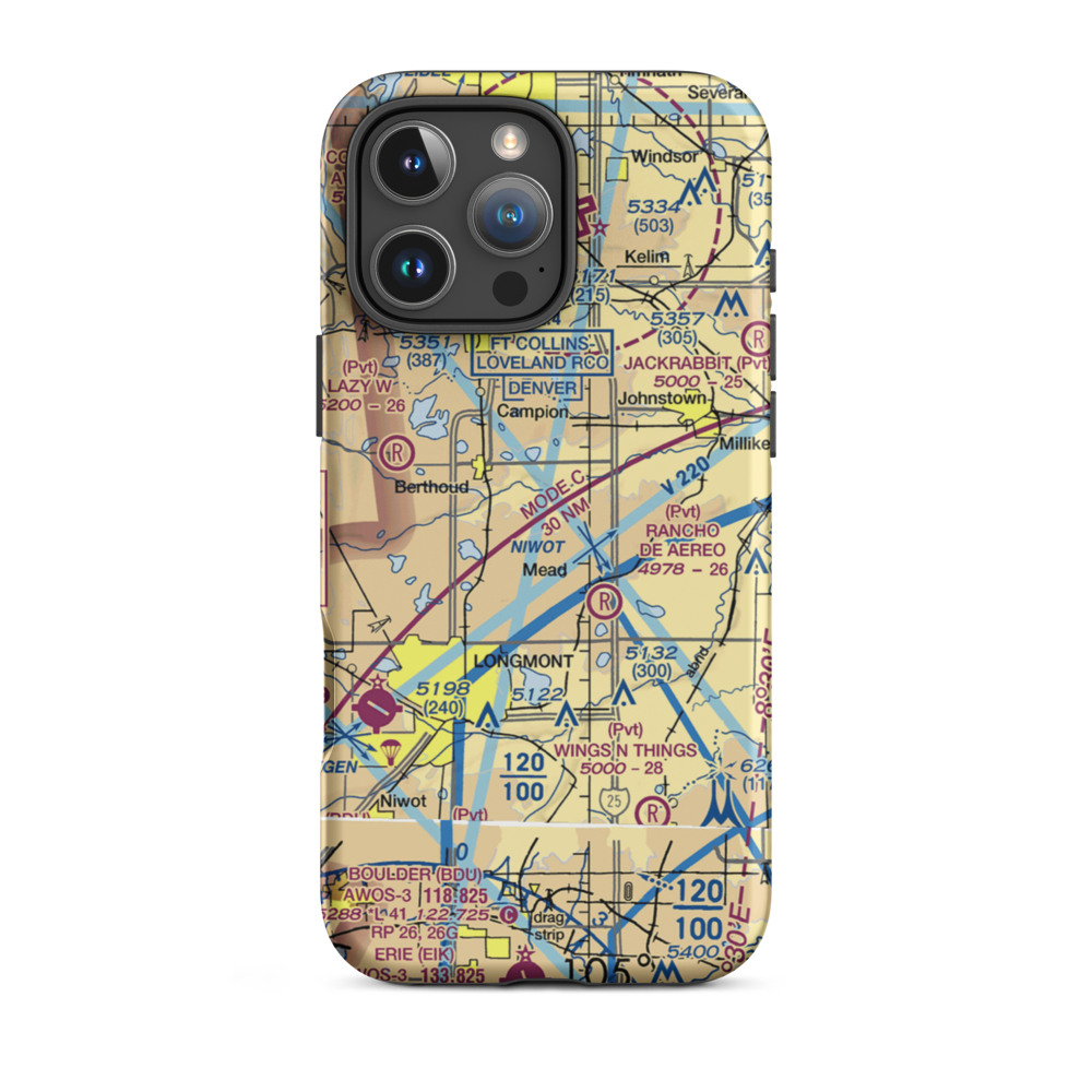 Skylane Ranch Airport (17CO) VFR Sectional  Tough iPhone Case iPhone 16 Pro Max model shown