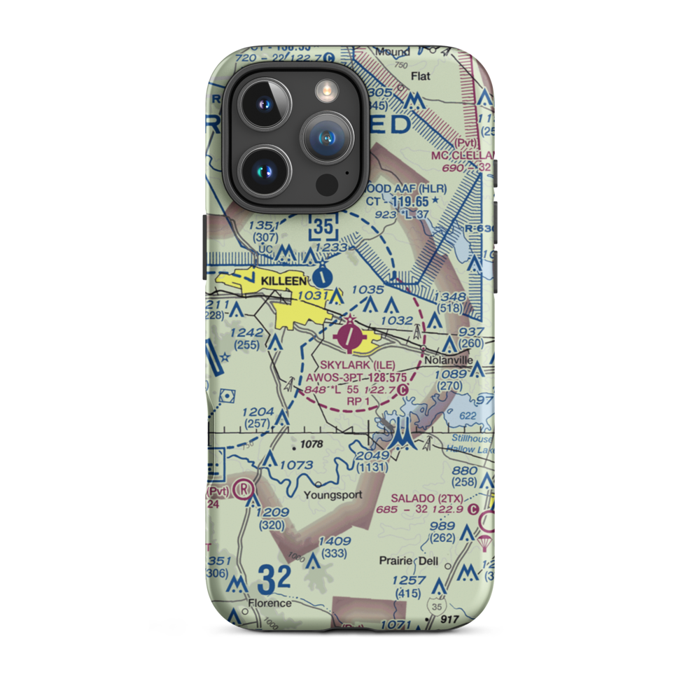 Skylark Field (ILE) VFR Sectional  Tough iPhone Case iPhone 16 Pro Max model shown