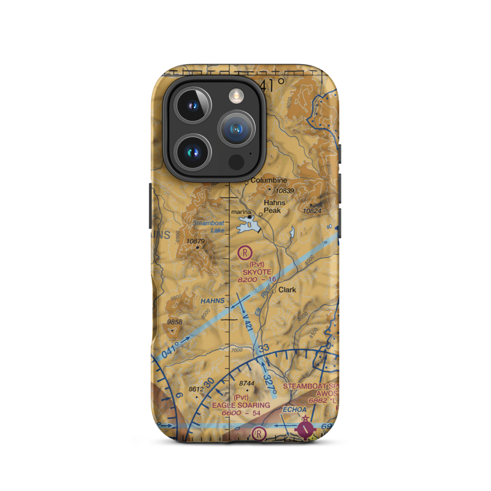 Skyote Airport (CD02) VFR Sectional  Tough iPhone Case iPhone 16 Pro model shown