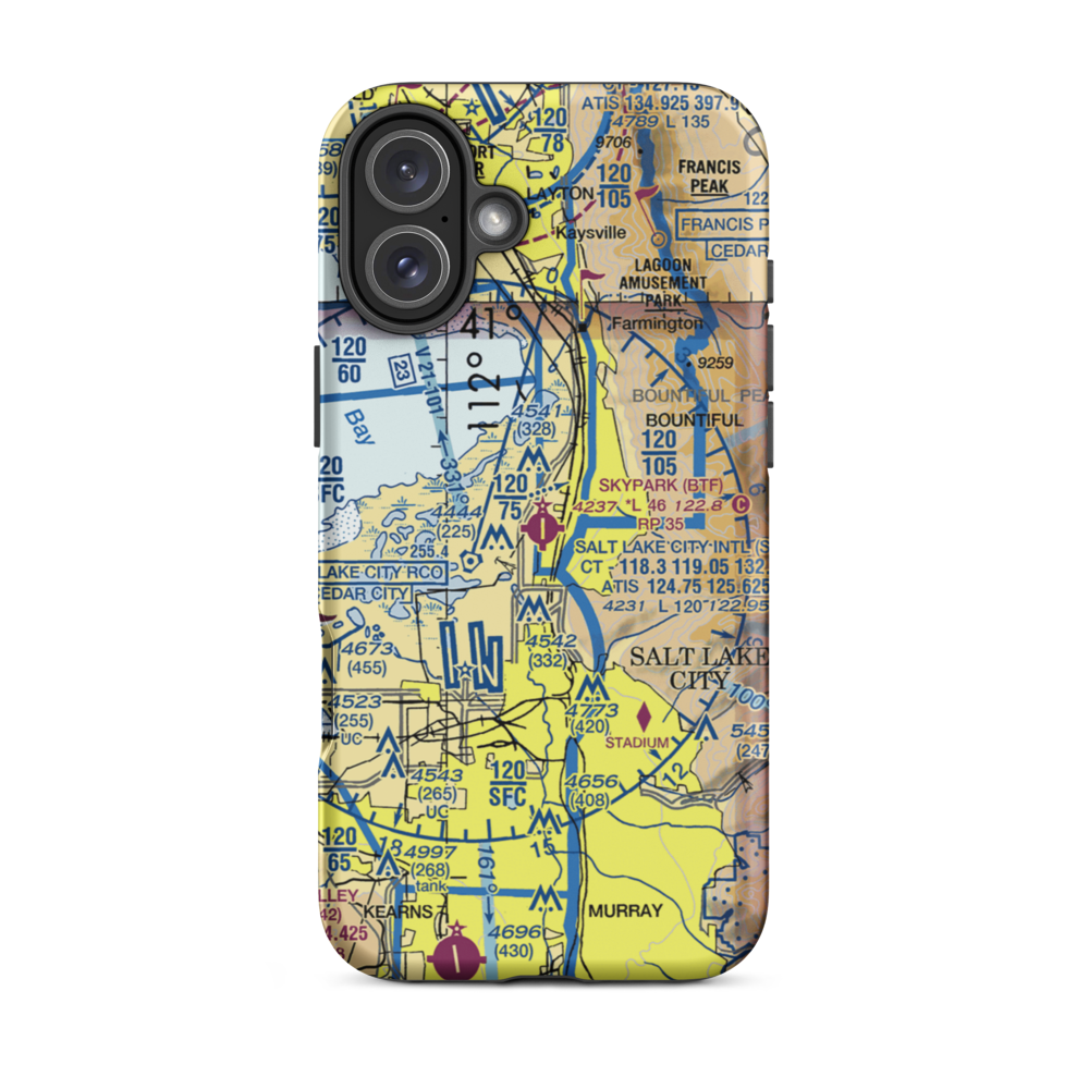 Skypark Airport (BTF) VFR Sectional  Tough iPhone Case iPhone 16 Plus model shown