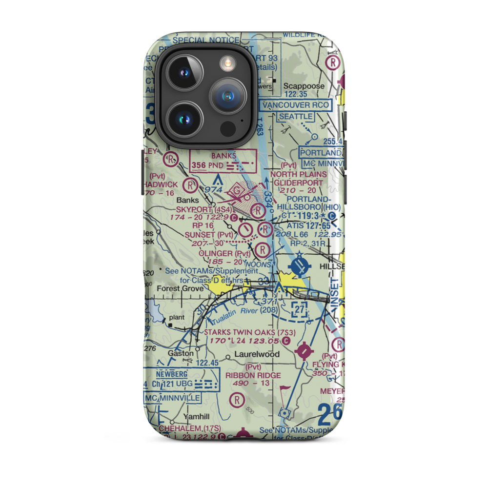 Skyport Airport (4S4) VFR Sectional  Tough iPhone Case iPhone 16 Pro Max model shown