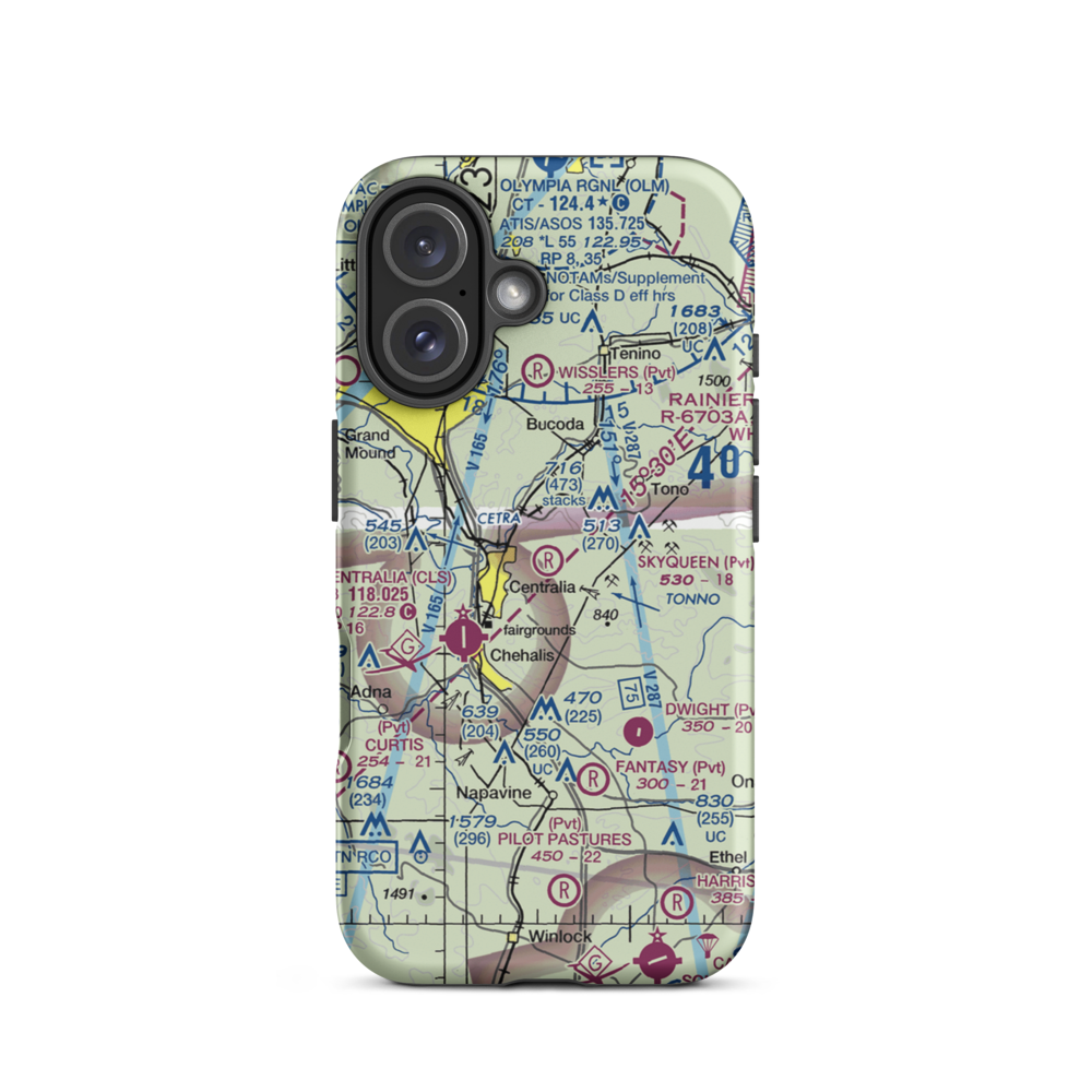 Skyqueen Airport (WA95) VFR Sectional  Tough iPhone Case iPhone 16 model shown
