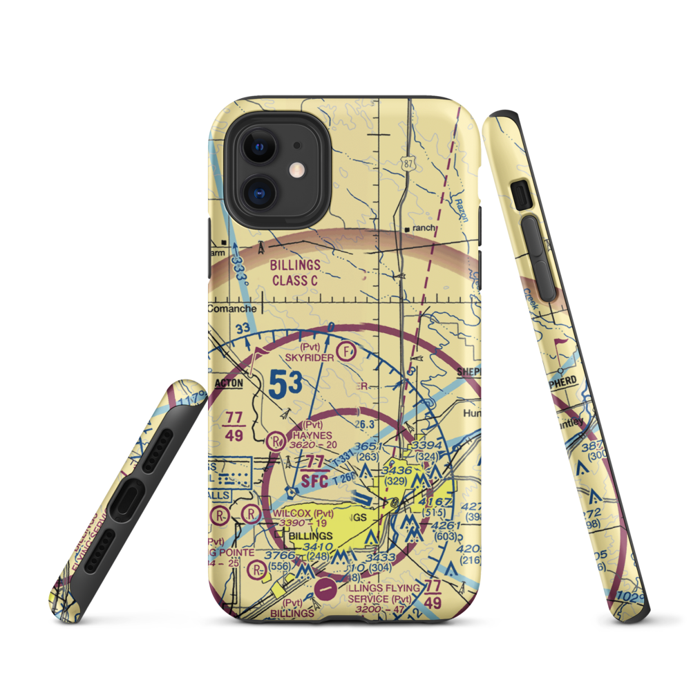 Skyrider Ultralightport (1MT2) VFR Sectional  Tough iPhone Case iPhone 11 model shown