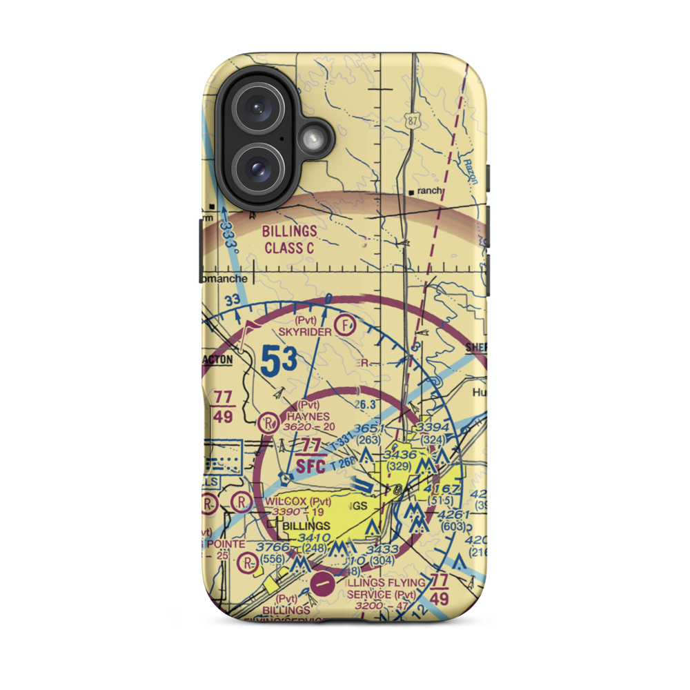 Skyrider Ultralightport (1MT2) VFR Sectional  Tough iPhone Case iPhone 16 Plus model shown