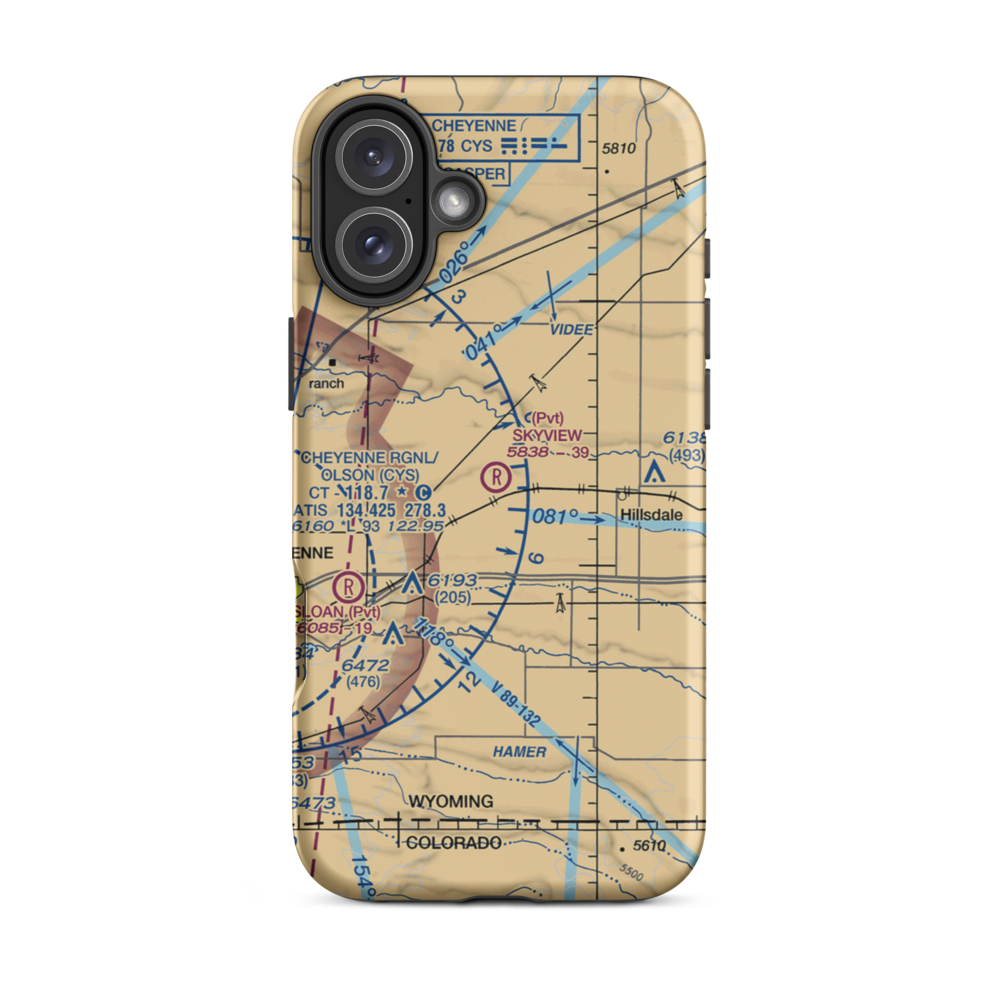 Skyview Airpark (WY05) VFR Sectional  Tough iPhone Case iPhone 16 Plus model shown