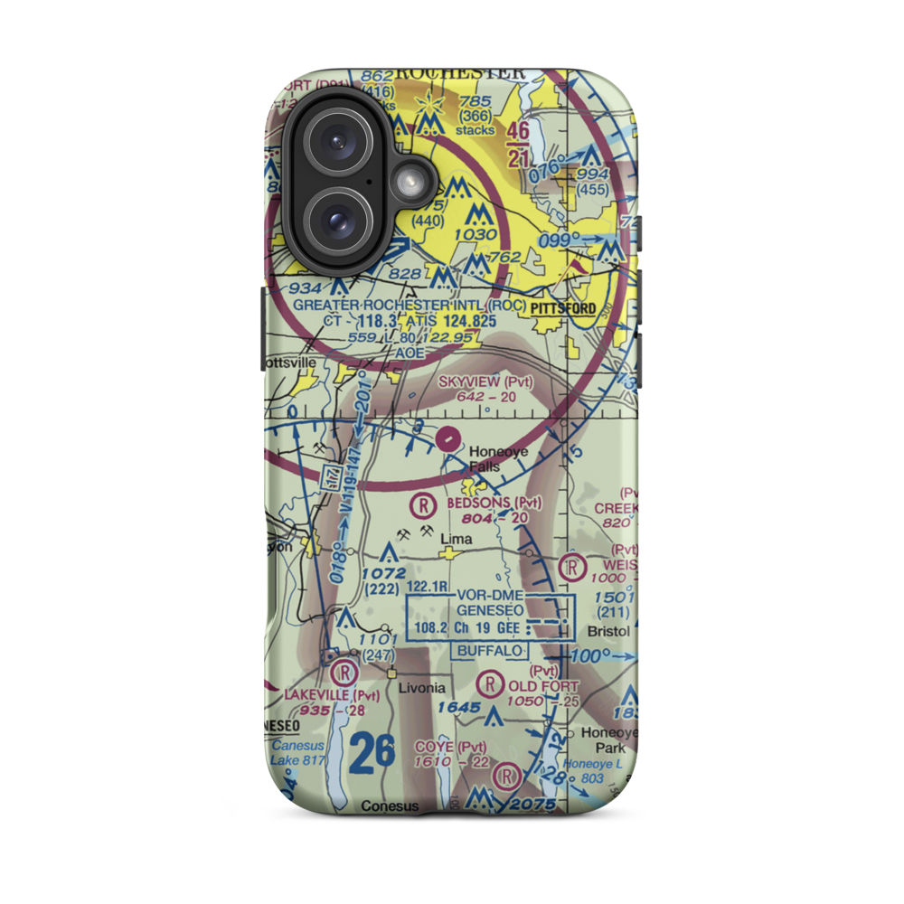 Skyview Airport (84NY) VFR Sectional  Tough iPhone Case iPhone 16 Plus model shown