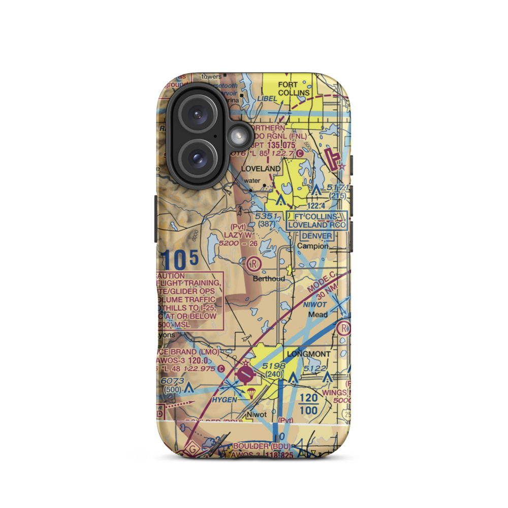Skywagon Ranch Airport (6CO6) VFR Sectional  Tough iPhone Case iPhone 16 model shown