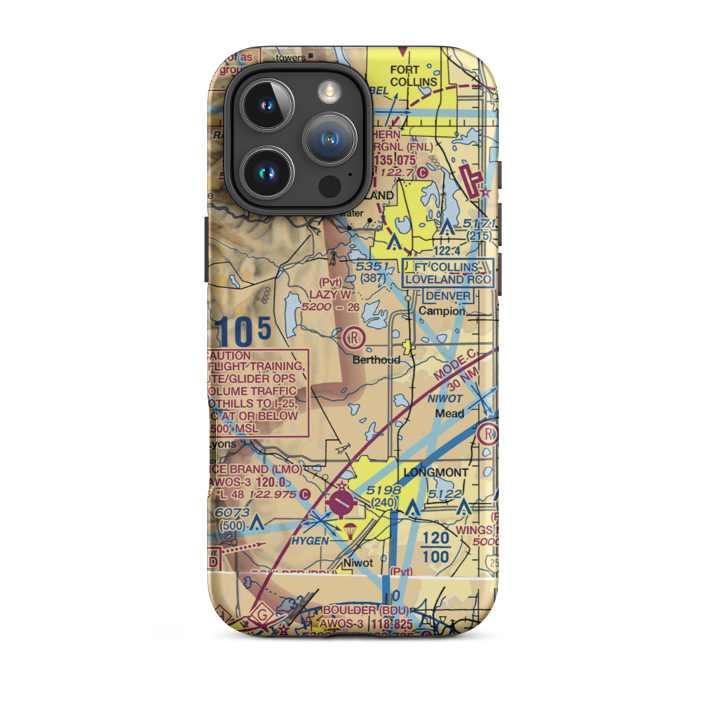 Skywagon Ranch Airport (6CO6) VFR Sectional  Tough iPhone Case iPhone 16 Pro Max model shown