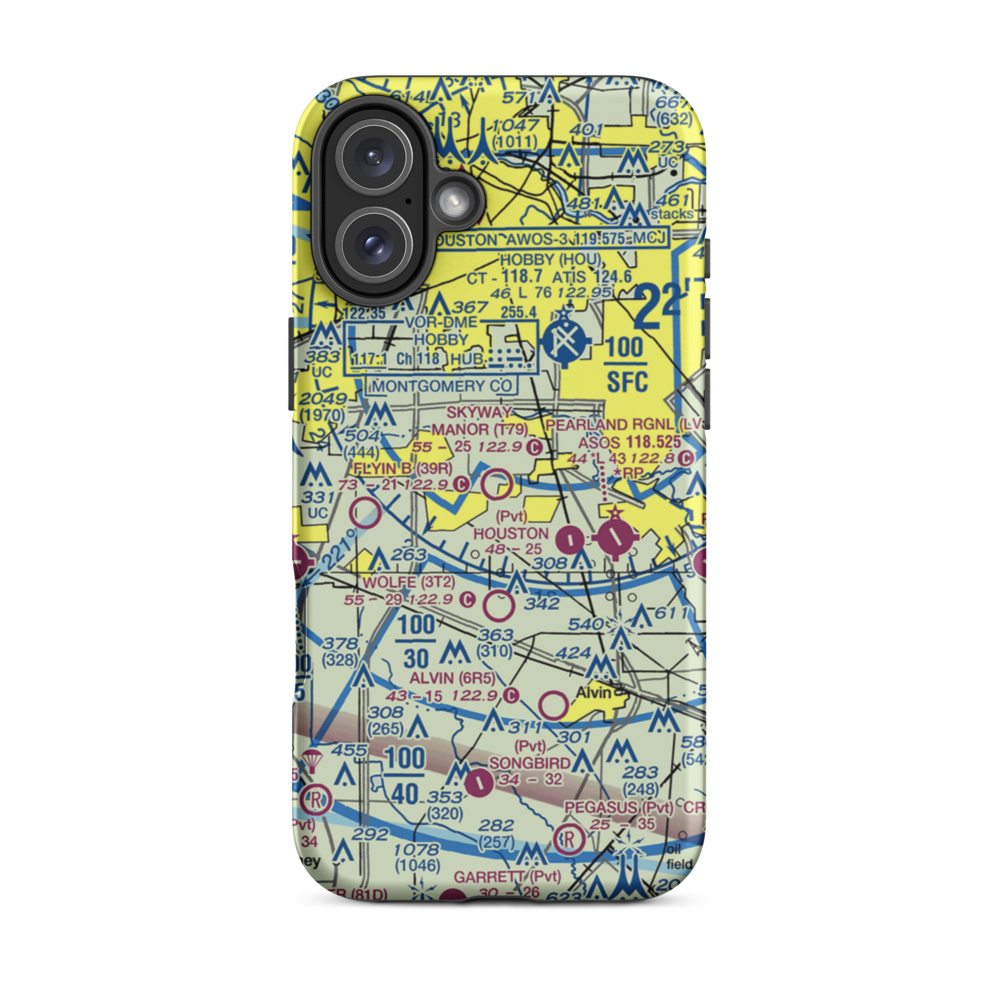 Skyway Manor Airport (T79) VFR Sectional  Tough iPhone Case iPhone 16 Plus model shown