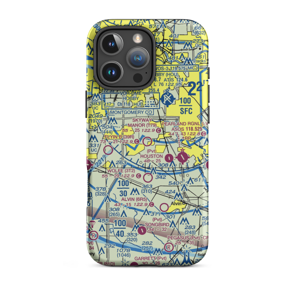 Skyway Manor Airport (T79) VFR Sectional  Tough iPhone Case iPhone 16 Pro Max model shown
