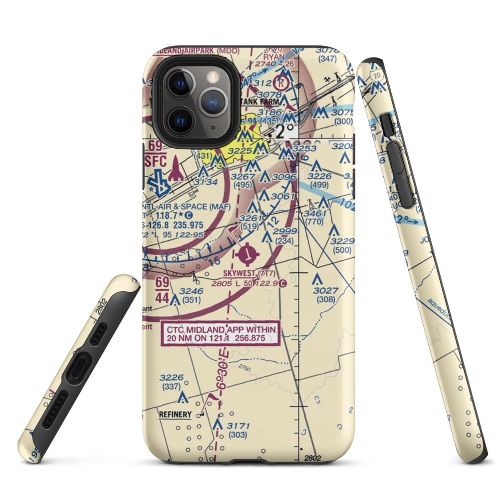 Skywest Inc Airport (7T7) VFR Sectional  Tough iPhone Case iPhone 11 Pro Max model shown
