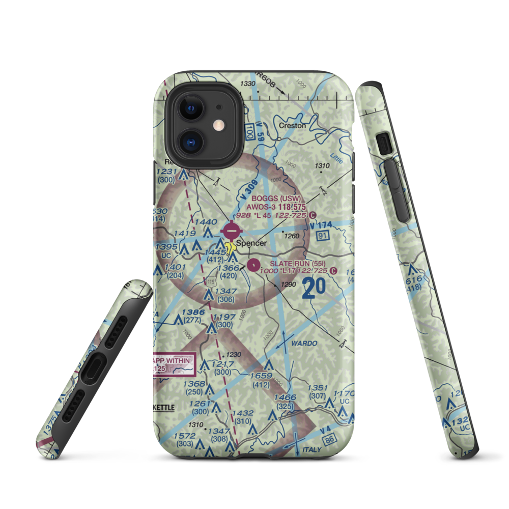 Slate Run Airport (55I) VFR Sectional  Tough iPhone Case iPhone 11 model shown