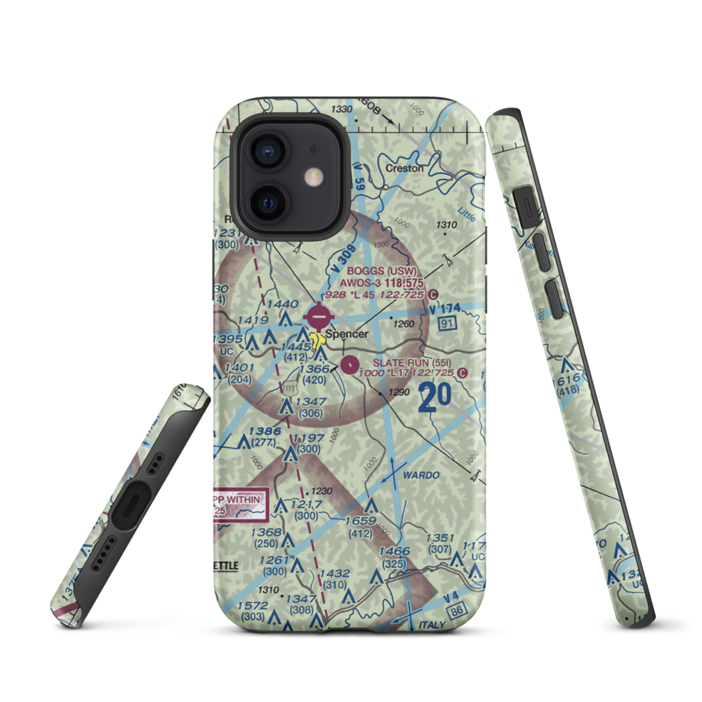 Slate Run Airport (55I) VFR Sectional  Tough iPhone Case iPhone 12 model shown