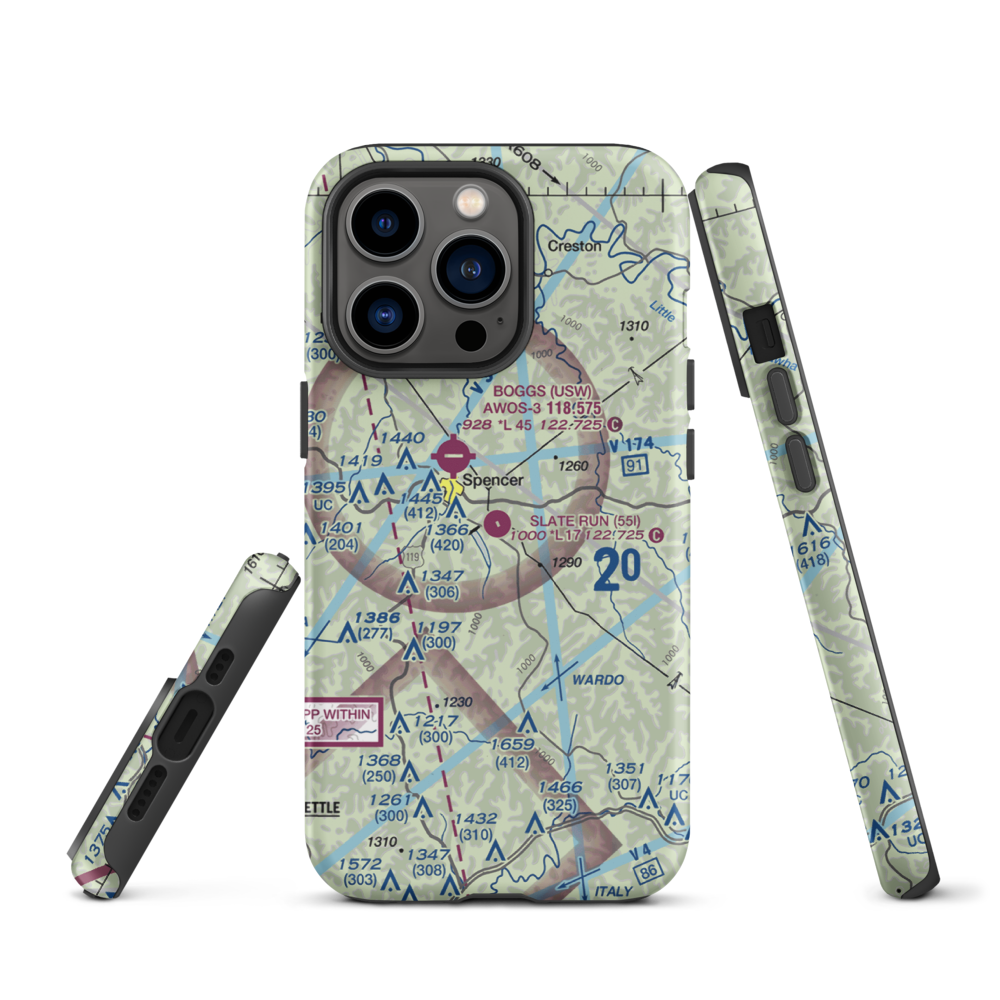 Slate Run Airport (55I) VFR Sectional  Tough iPhone Case iPhone 13 Pro model shown