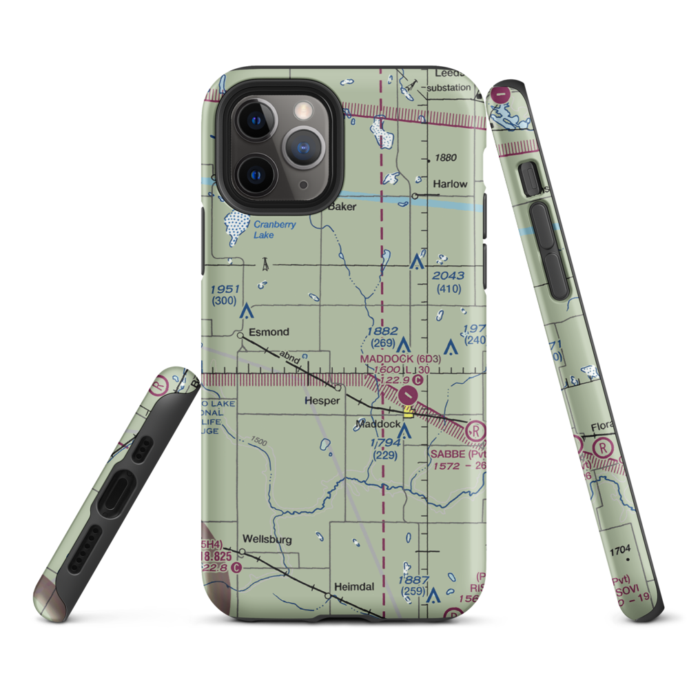 Slater Farm Airport (2NA7) VFR Sectional  Tough iPhone Case iPhone 11 Pro model shown
