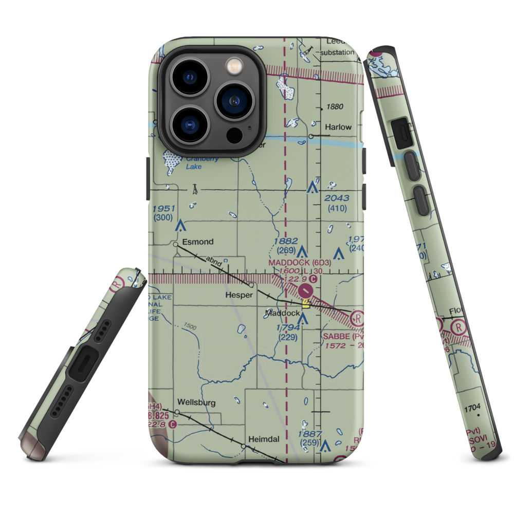 Slater Farm Airport (2NA7) VFR Sectional  Tough iPhone Case iPhone 13 Pro Max model shown