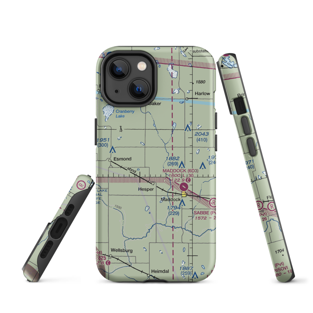 Slater Farm Airport (2NA7) VFR Sectional  Tough iPhone Case iPhone 14 model shown