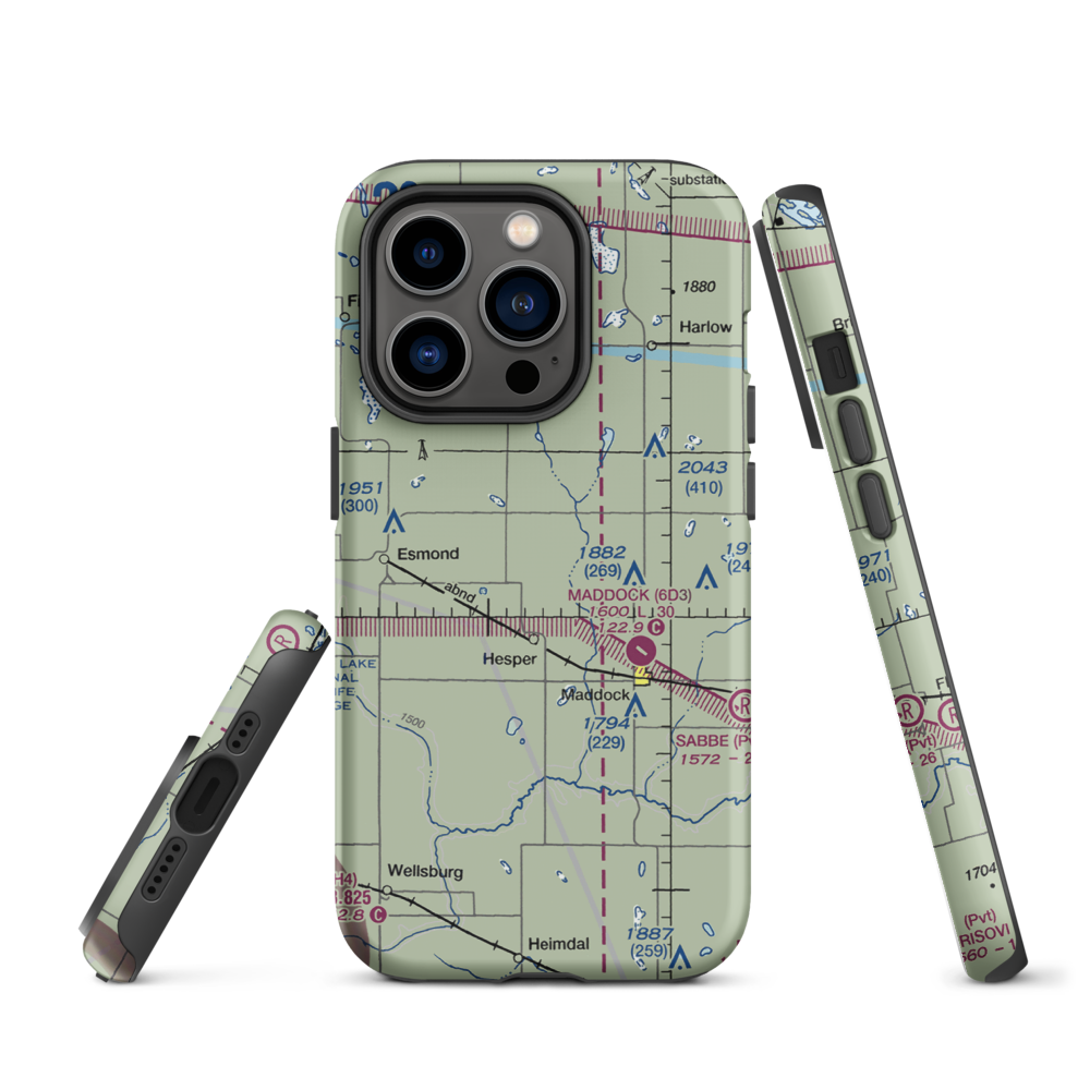 Slater Farm Airport (2NA7) VFR Sectional  Tough iPhone Case iPhone 14 Pro model shown