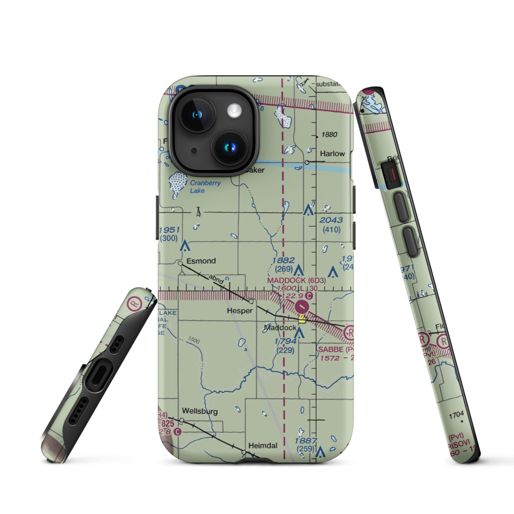 Slater Farm Airport (2NA7) VFR Sectional  Tough iPhone Case iPhone 15 model shown