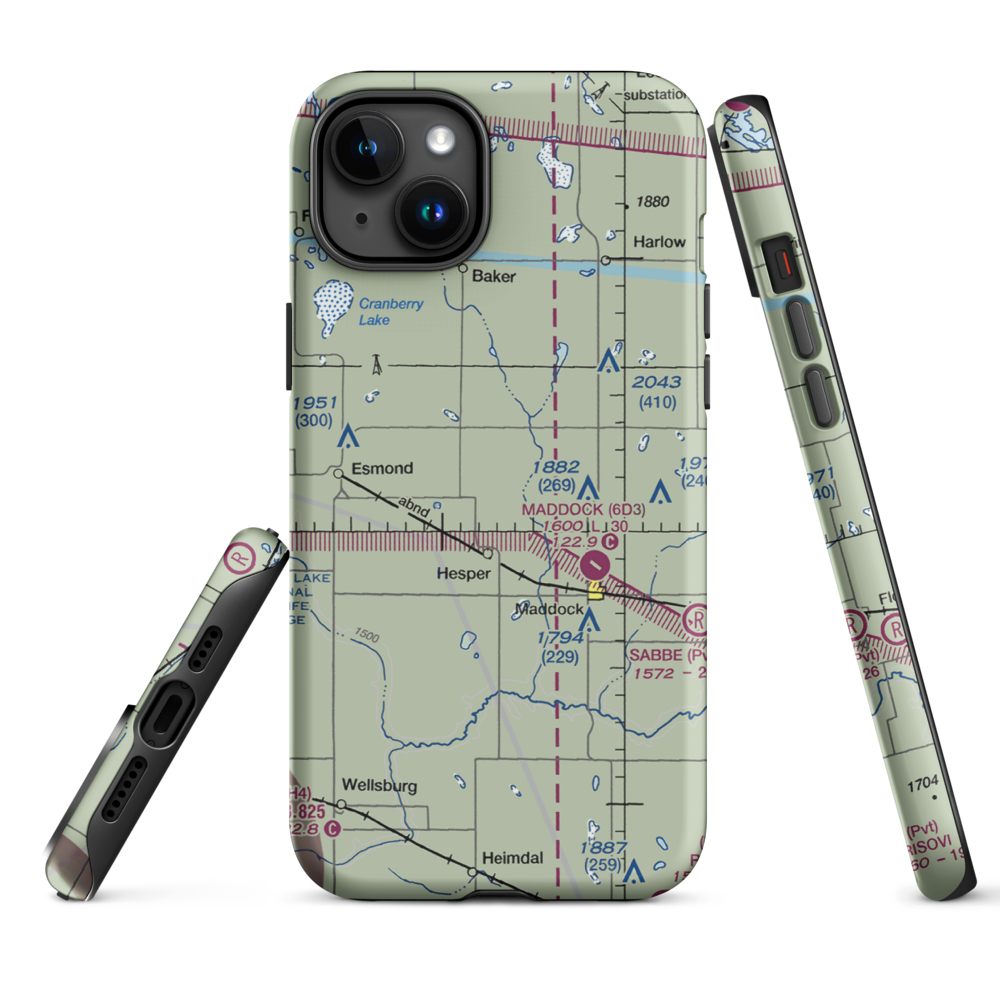 Slater Farm Airport (2NA7) VFR Sectional  Tough iPhone Case iPhone 15 Plus model shown