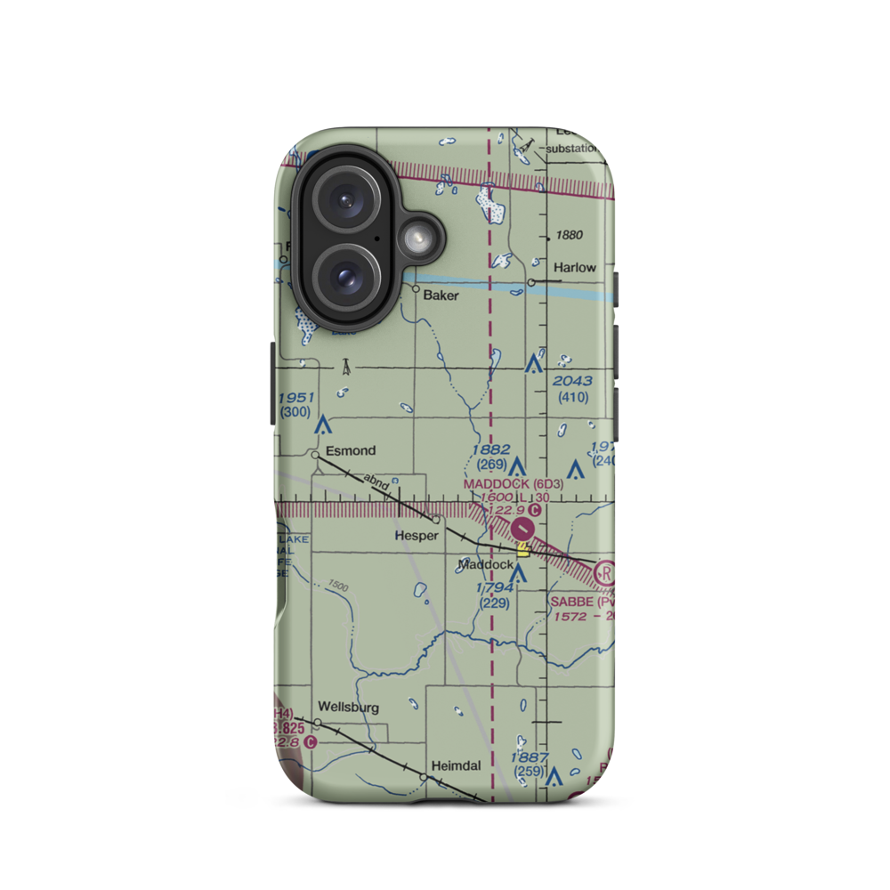 Slater Farm Airport (2NA7) VFR Sectional  Tough iPhone Case iPhone 16 model shown