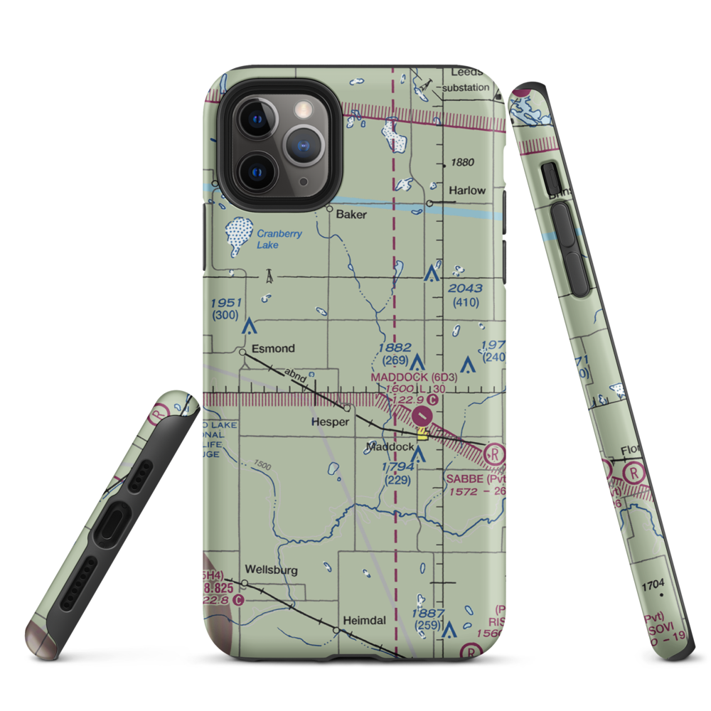 Slater Farm Airport (2NA7) VFR Sectional  Tough iPhone Case iPhone 11 Pro Max model shown