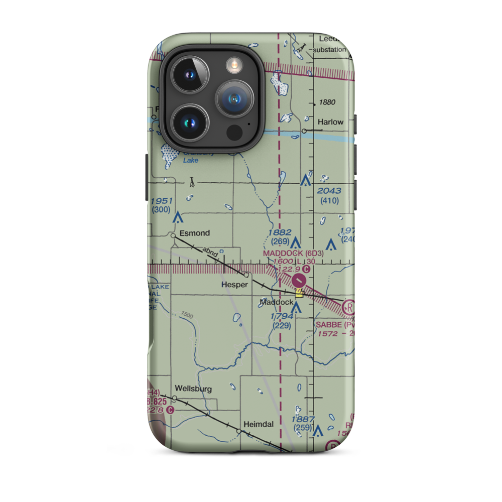 Slater Farm Airport (2NA7) VFR Sectional  Tough iPhone Case iPhone 16 Pro Max model shown