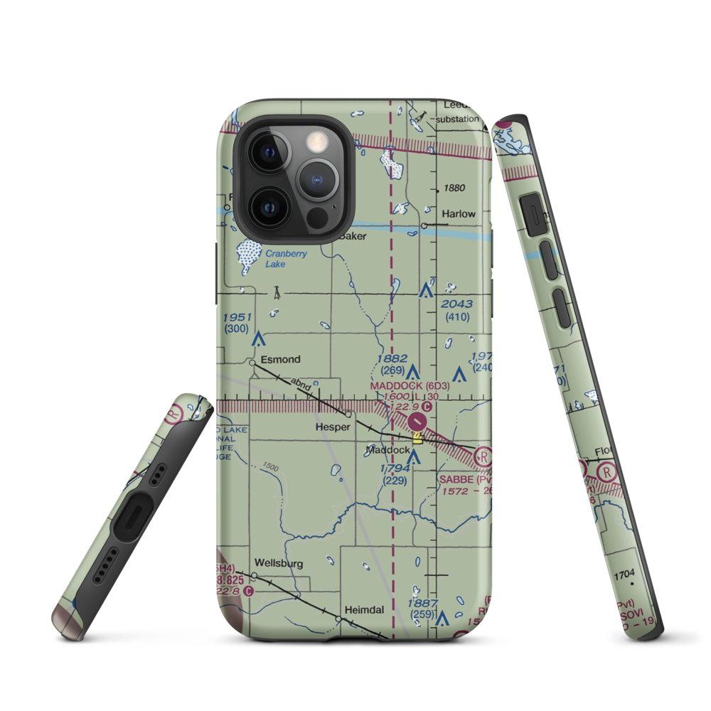 Slater Farm Airport (2NA7) VFR Sectional  Tough iPhone Case iPhone 12 Pro model shown