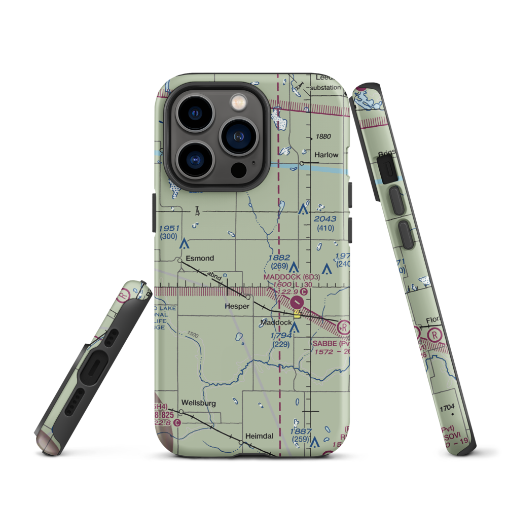 Slater Farm Airport (2NA7) VFR Sectional  Tough iPhone Case iPhone 13 Pro model shown