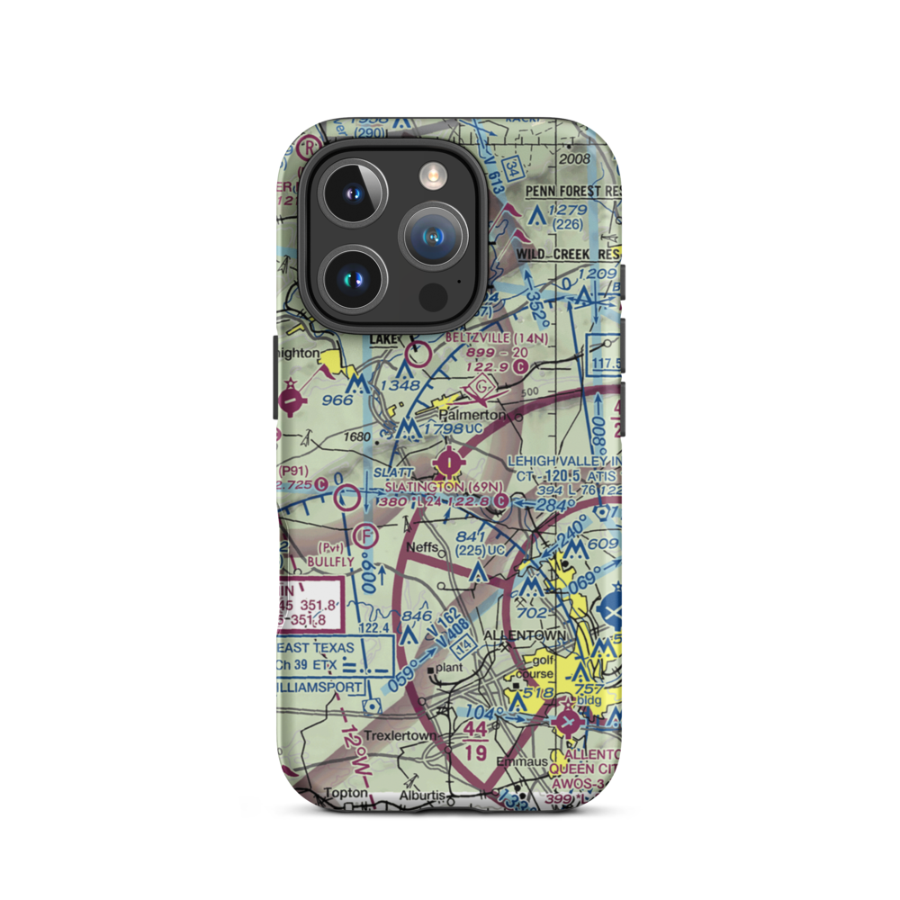 Slatington Airport (69N) VFR Sectional  Tough iPhone Case iPhone 16 Pro model shown
