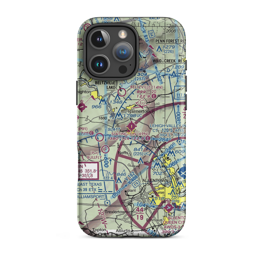 Slatington Airport (69N) VFR Sectional  Tough iPhone Case iPhone 16 Pro Max model shown