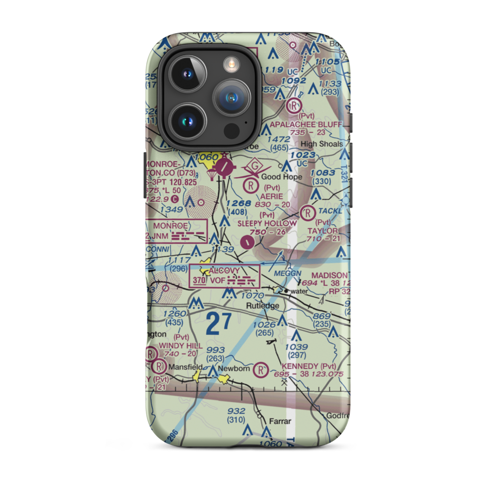 Sleepy Hollow Airport (18GA) VFR Sectional  Tough iPhone Case iPhone 16 Pro Max model shown