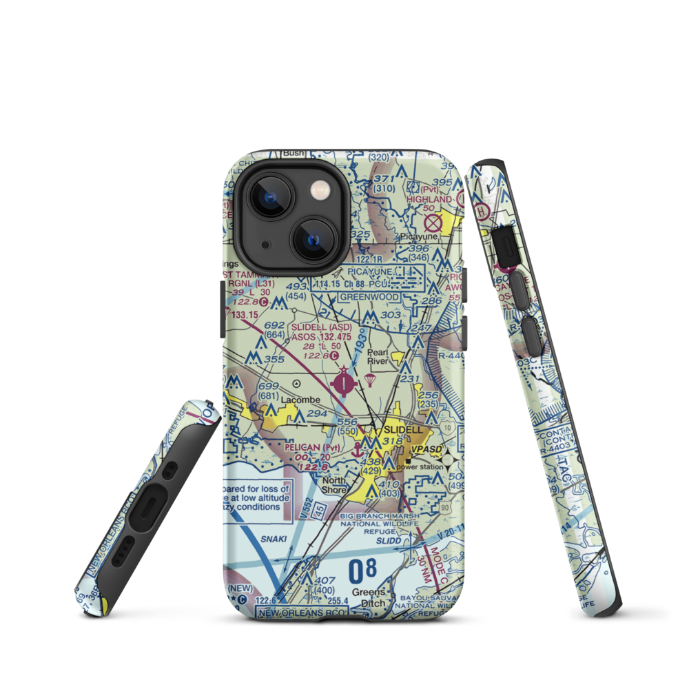 Slidell Airport (ASD) VFR Sectional  Tough iPhone Case iPhone 13 mini model shown