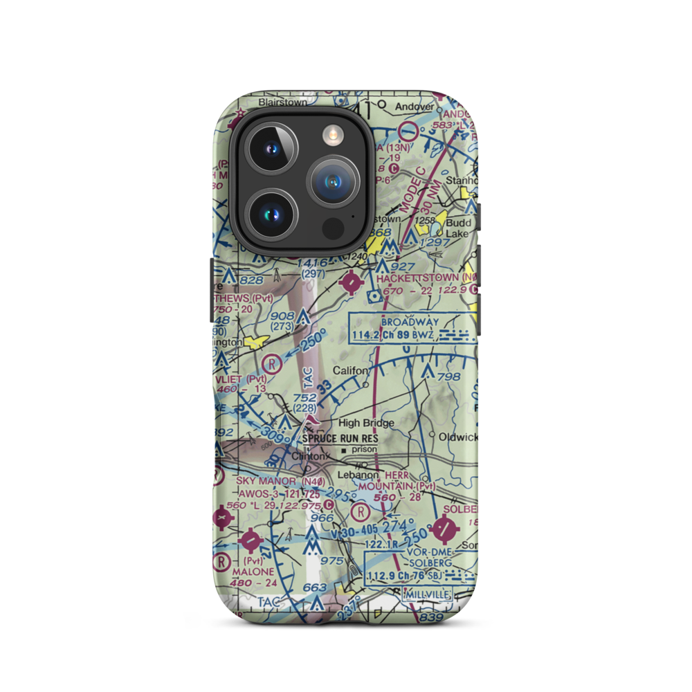 Sliker Strip (NJ16) VFR Sectional  Tough iPhone Case iPhone 16 Pro model shown