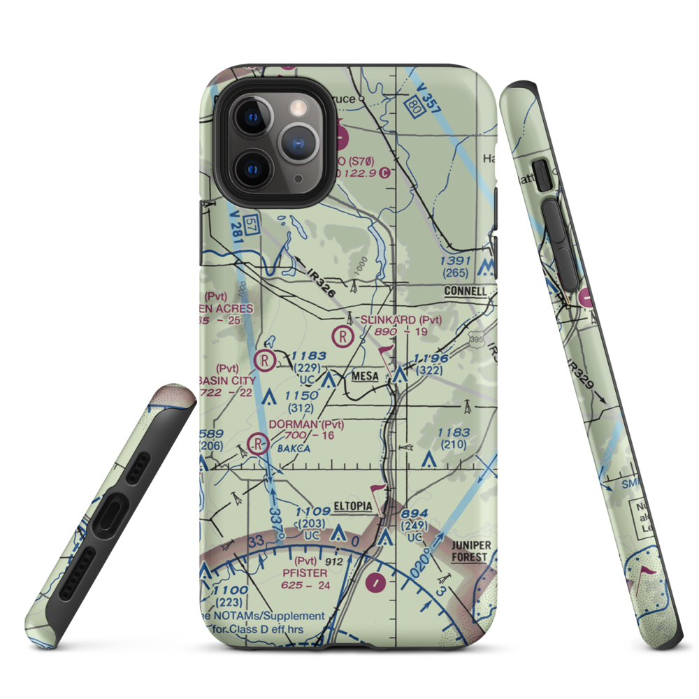 Slinkard Airfield (WN31) VFR Sectional  Tough iPhone Case iPhone 11 Pro Max model shown
