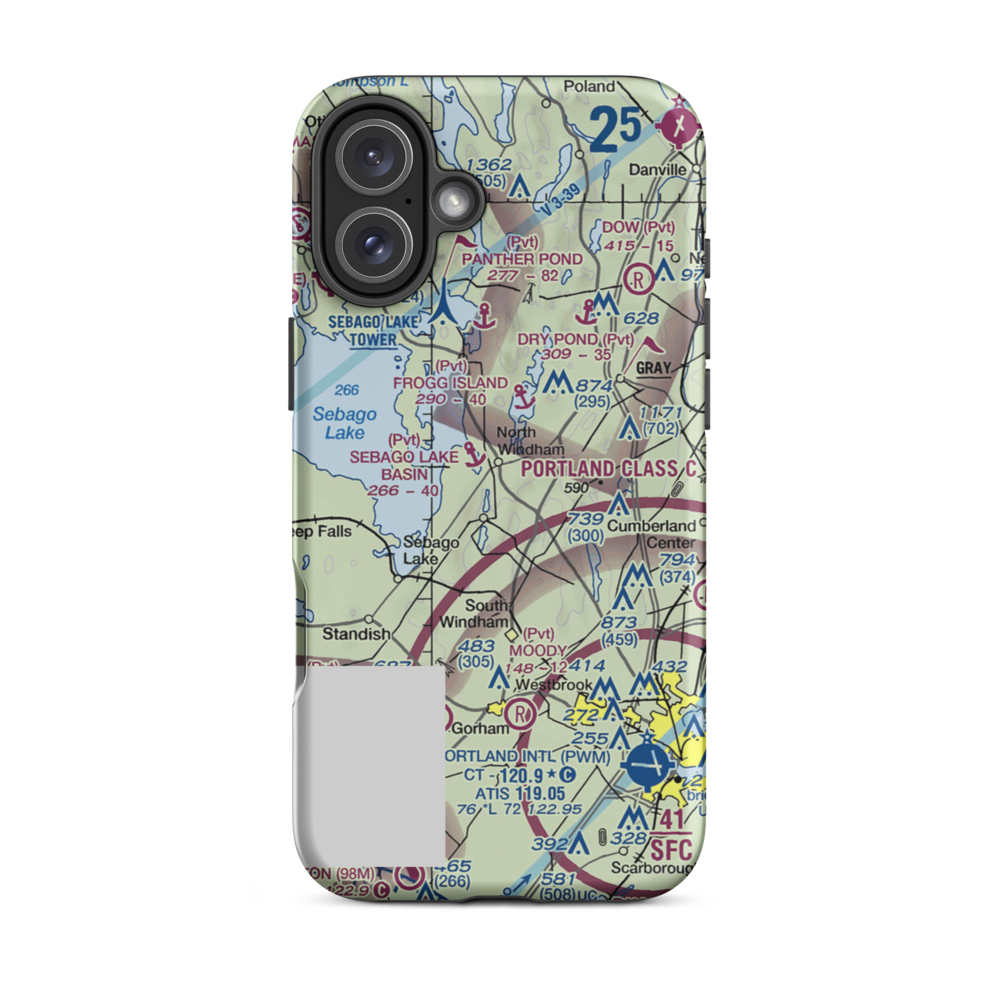 Slip Knot Landing Airport (24ME) VFR Sectional  Tough iPhone Case iPhone 16 Plus model shown
