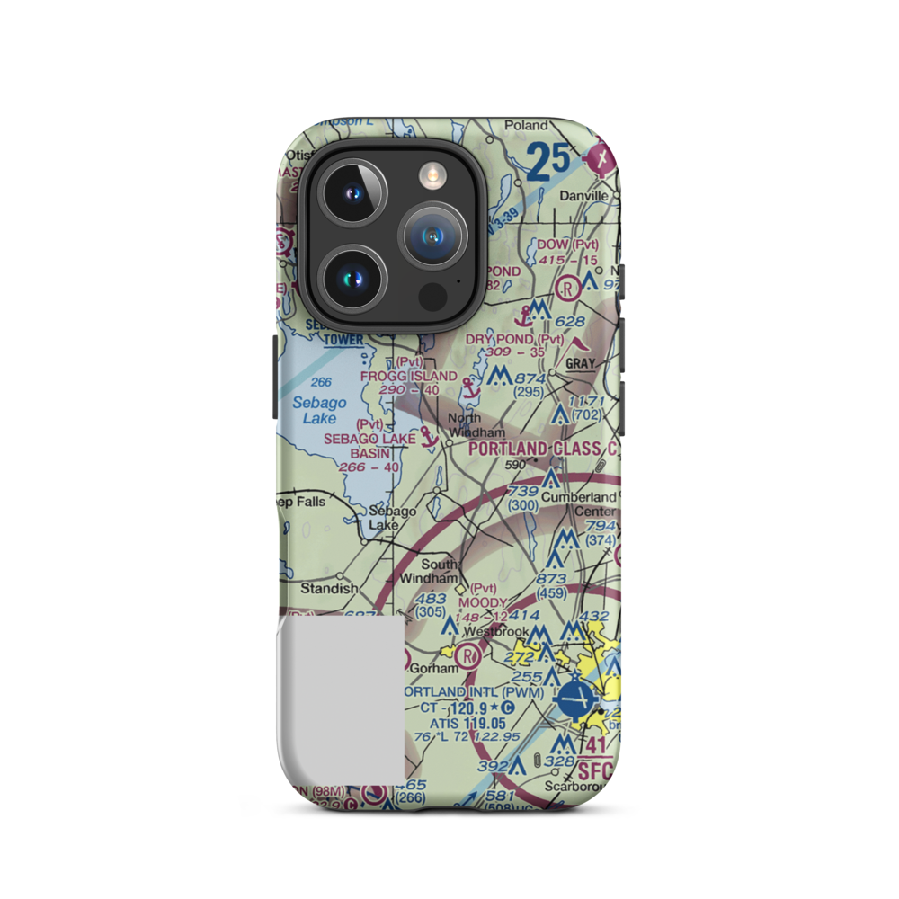 Slip Knot Landing Airport (24ME) VFR Sectional  Tough iPhone Case iPhone 16 Pro model shown