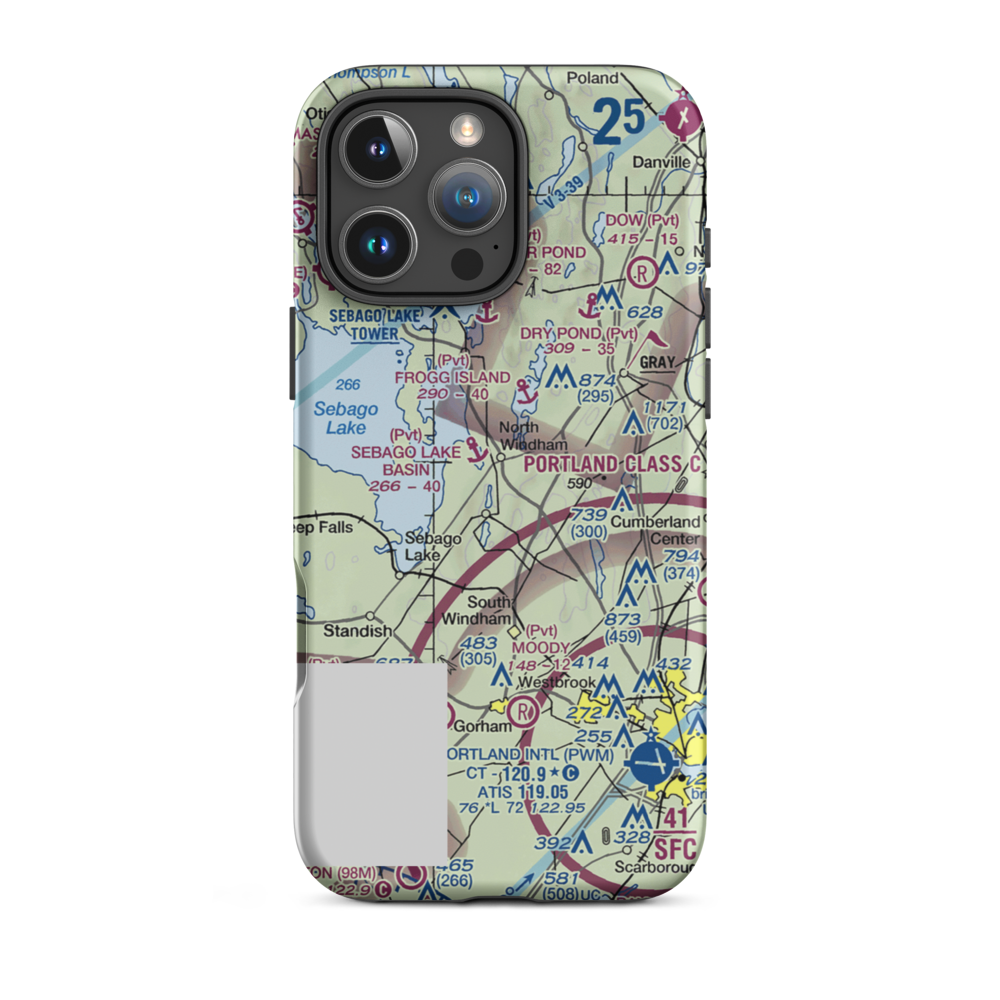 Slip Knot Landing Airport (24ME) VFR Sectional  Tough iPhone Case iPhone 16 Pro Max model shown
