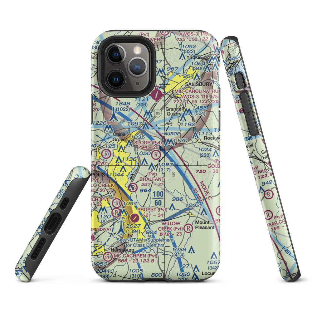 Sloop Airport (41NC) VFR Sectional  Tough iPhone Case iPhone 11 Pro model shown