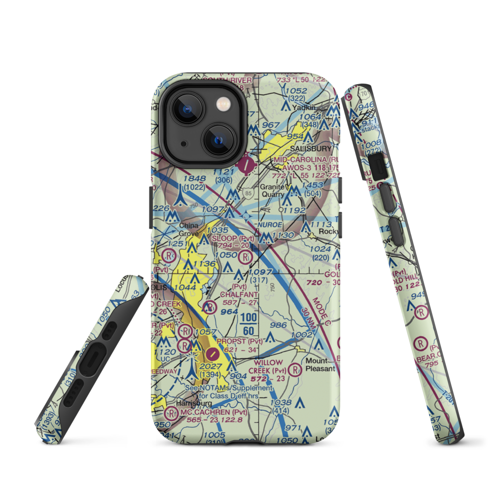 Sloop Airport (41NC) VFR Sectional  Tough iPhone Case iPhone 14 model shown