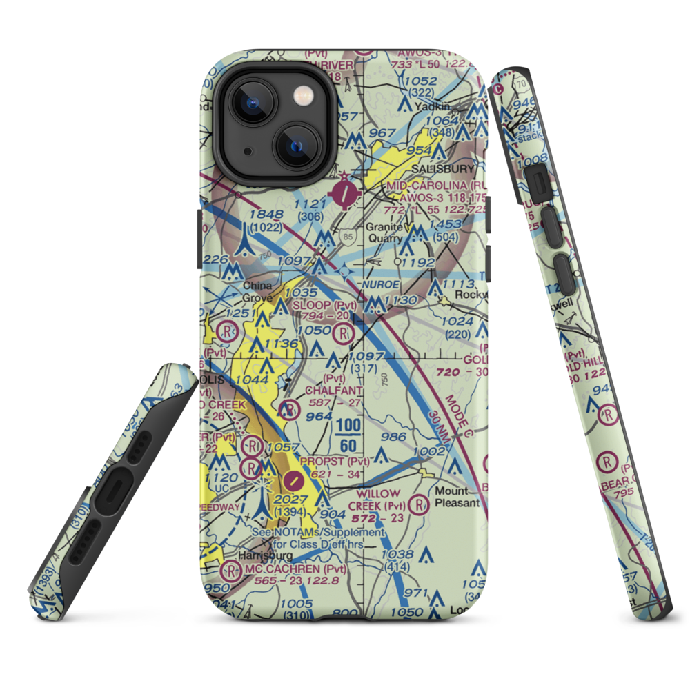Sloop Airport (41NC) VFR Sectional  Tough iPhone Case iPhone 14 Plus model shown